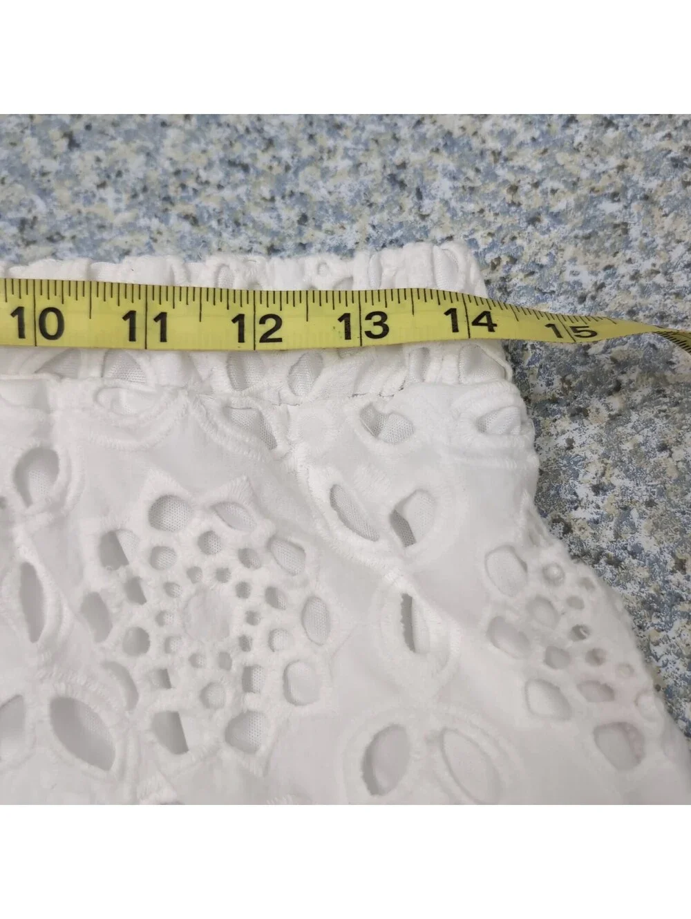 LIV Los Angeles White Eyelet Lace Midi Skirt Tiered Smocked Boho Summer Size M